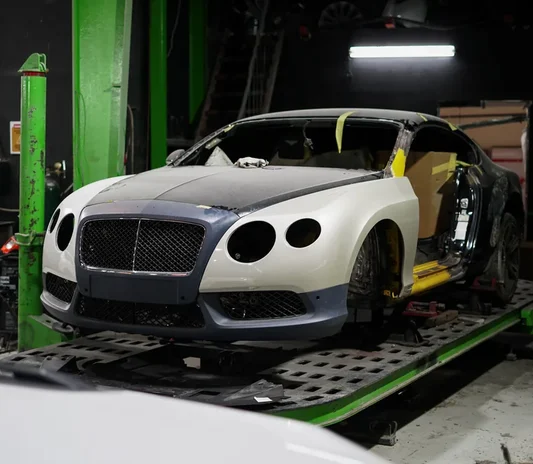 Car paint prepared before a peelable paint application in Dubai